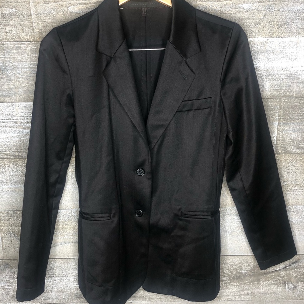 Bern and Mort black button up blazer jacket
